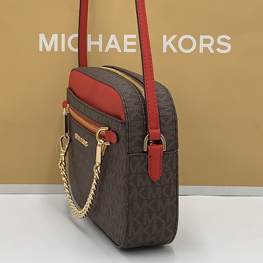 MICHAEL KORS
Jet Set Large Logo Crossbody Bag Flame Multi/ Brown color - Picture 5 of 16
